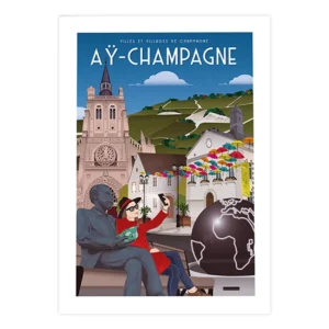 Affiche de la Ville de Ay en Champagne dans la Marne
