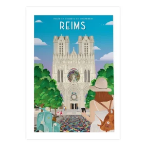 Affiche de la Cathédrale de Reims dans la Marne
