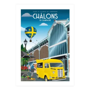 Affiche de la ville de Chalons dans la Marne
