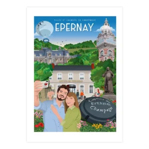Affiche de la ville d'Epernay dans la Marne