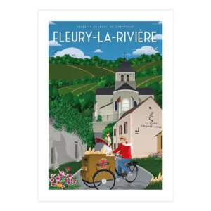 Affiche de la ville de Fleury la Rivères dans la Marne