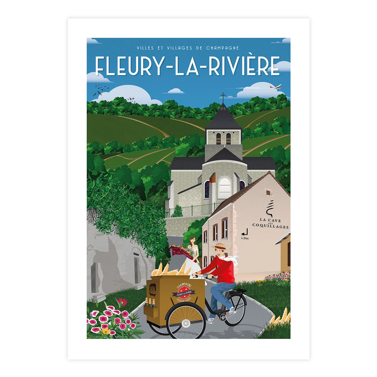 Affiche de la ville de Fleury la Rivères dans la Marne