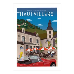 Affiche de la ville de Hautvillers dans la Marne