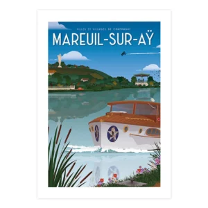 Affiche de la ville de Mareuil sur Ay dans la Marne