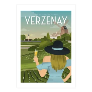 Affiche de la ville de Verzenay dans la Marne