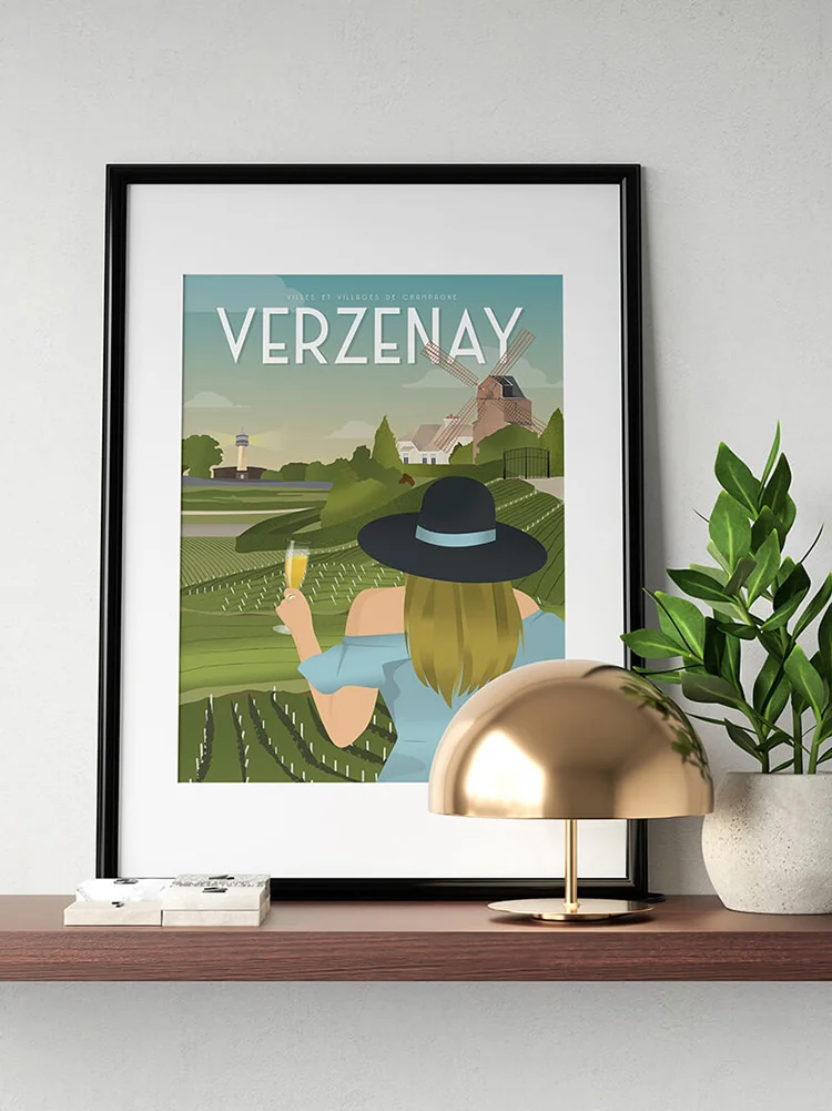Affiche sur un mur de la ville de Verzenay dans la Marne