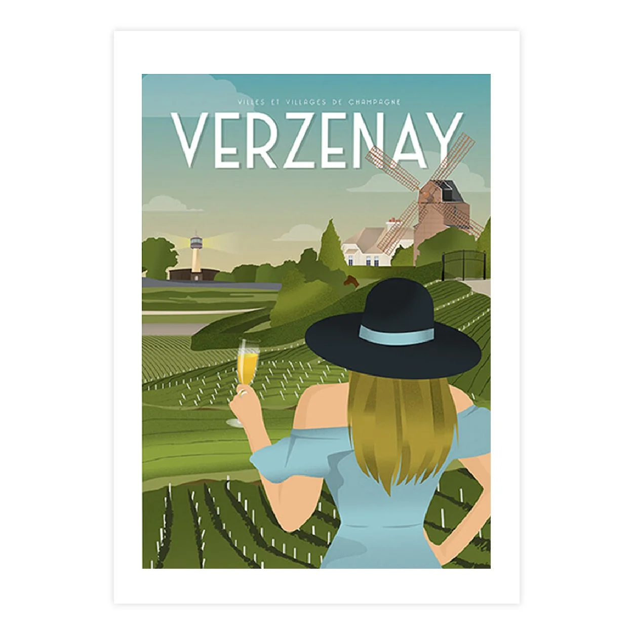 Affiche de la ville de Verzenay dans la Marne